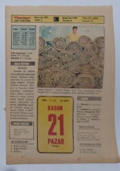 21 Kasım 1982 Takvim Yaprağı - Doğum Günü Hediyesi EFM(N)7296 - Gökçekoleksiyon