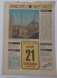 21 Kasım 1984 Takvim Yaprağı - Doğum Günü Hediyesi EFM(N)7025 - Gökçekoleksiyon