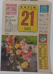 21 Kasım 1989 Takvim Yaprağı - Doğum Günü Hediyesi EFM(N)6741 - Gökçekoleksiyon