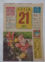 21 Kasım 1989 Takvim Yaprağı - Doğum Günü Hediyesi EFM(N)6818 - Gökçekoleksiyon