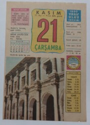 21 Kasım 1990 Takvim Yaprağı - Doğum Günü Hediyesi EFM(N)6775 - Gökçekoleksiyon