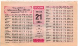 21 Kasım 2008 Takvim Yaprağı EFM(N)3905 - 2
