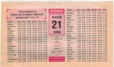 21 Kasım 2008 Takvim Yaprağı EFM(N)3905 - 1