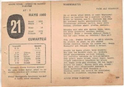 21 Mayıs 1960 Ajans Türk Takvim Yaprağı (Şiirli Saatli) EFM(N)1607 - 1