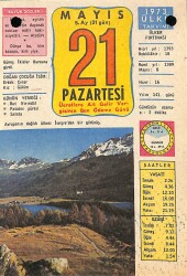 21 Mayıs 1973 Takvim Yaprağı - Doğum Günü Hediyesi EFM(N)9346 - Gökçekoleksiyon