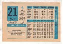 21 Mayıs 2011 Takvim Yaprağı EFM(N)1186 - 2