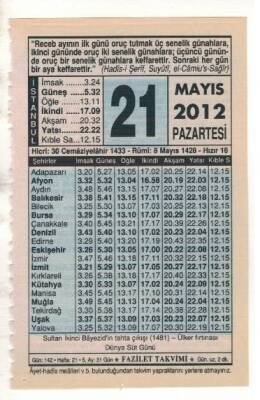 21 Mayıs 2012 Takvim Yaprağı EFM(N)1952 - 1