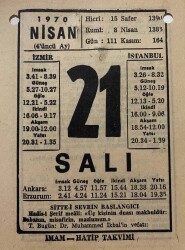 21 Nisan 1970 Takvim Yaprağı - Doğum Günü Hediyesi EFM(N)8276 - 1