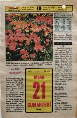 21 Nisan 1979 Takvim Yaprağı - Doğum Günü Hediyesi EFM(N)8526 - 1