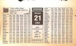 21 Nisan 2006 Takvim Yaprağı - Doğum Günü Hediyesi EFMN13268 - Gökçekoleksiyon