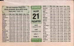 21 Ocak 2008 Takvim Yaprağı - Doğum Günü Hediyesi EFM(N)7487 - Gökçekoleksiyon