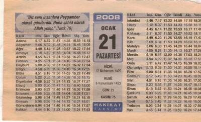 21 Ocak 2008 Takvim Yaprağı EFM(N)5008 - 1