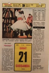 21 Şubat 1979 Takvim Yaprağı - Doğum Günü Hediyesi EFM(N)7589 - Gökçekoleksiyon