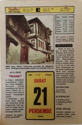 21 Şubat 1980 Takvim Yaprağı - Doğum Günü Hediyesi EFM(N)7630 - Gökçekoleksiyon