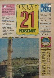 21 Şubat 1980 Takvim Yaprağı - Doğum Günü Hediyesi EFM(N)7845 - Gökçekoleksiyon