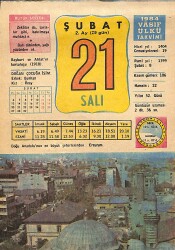 21 Şubat 1984 Takvim Yaprağı - Doğum Günü Hediyesi EFMN15222 - Gökçekoleksiyon