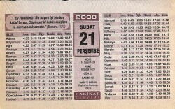 21 Şubat 2008 Takvim Yaprağı - Doğum Günü Hediyesi EFM(N)7515 - Gökçekoleksiyon