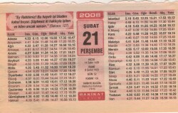 21 Şubat 2008 Takvim Yaprağı EFM(N)5568 - 3