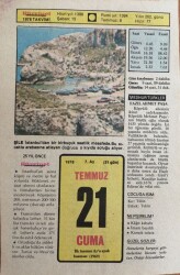 21 Temmuz 1978 Takvim Yaprağı - Doğum Günü Hediyesi EFM(N)9392 - Gökçekoleksiyon