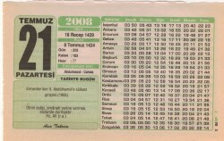 21 Temmuz 2008 Takvim Yaprağı EFM(N)2088 - 3