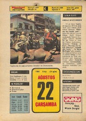 22 Ağustos 1984 Takvim Yaprağı - Doğum Günü Hediyesi EFM(N)9607 - Gökçekoleksiyon