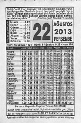 22 Ağustos 2013 Takvim Yaprağı - Doğum Günü Hediyesi EFMN13565 - Gökçekoleksiyon