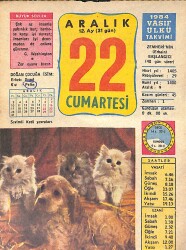 22 Aralık 1984 Takvim Yaprağı - Doğum Günü Hediyesi EFMN14761 - Gökçekoleksiyon