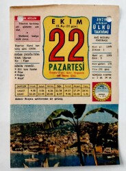 22 Ekim 1979 Takvim Yaprağı -Doğum Günü Hediyesi EFM(N)6487 - Gökçekoleksiyon