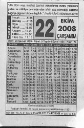 22 Ekim 2008 Takvim Yaprağı - Doğum Günü Hediyesi EFM(N)10664 - 1