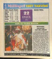 22 Eylül 1987 Takvim Yaprağı - Doğum Günü Hediyesi EFMN14139 - Gökçekoleksiyon