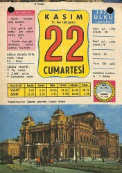 22 Kasım 1975 Takvim Yaprağı - Doğum Günü Hediyesi EFM(N)11865 - Gökçekoleksiyon