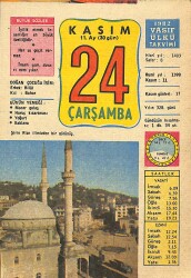 22 Kasım 1982 Takvim Yaprağı - Doğum Günü Hediyesi EFM(N)11923 - Gökçekoleksiyon