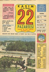 22 Kasım 1982 Takvim Yaprağı - Doğum Günü Hediyesi EFM(N)11925 - Gökçekoleksiyon