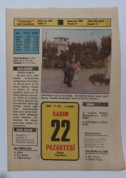 22 Kasım 1982 Takvim Yaprağı - Doğum Günü Hediyesi EFM(N)7297 - Gökçekoleksiyon