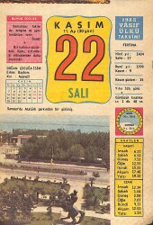 22 Kasım 1983 Takvim Yaprağı - Doğum Günü Hediyesi EFMN14701 - Gökçekoleksiyon