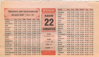 22 Kasım 2008 Takvim Yaprağı EFM(N)3906 - 1
