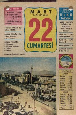 22 Mart 1980 Takvim Yaprağı - Doğum Günü Hediyesi EFM(N)8026 - 1