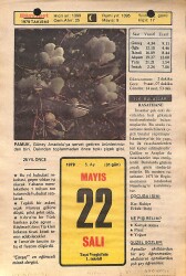 22 Mayıs 1979 Takvim Yaprağı - Doğum Günü Hediyesi EFMN14480 - Gökçekoleksiyon