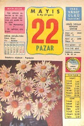 22 Mayıs 1983 Takvim Yaprağı - Doğum Günü Hediyesi EFMN15110 - Gökçekoleksiyon