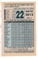 22 Mayıs 2012 Takvim Yaprağı EFM(N)1953 - 1