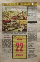 22 Nisan 1979 Takvim Yaprağı - Doğum Günü Hediyesi EFM(N)8527 - 2