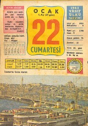 22 Ocak 1983 Takvim Yaprağı - Doğum Günü Hediyesi EFMN15087 - Gökçekoleksiyon