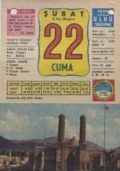 22 Şubat 1980 Takvim Yaprağı - Doğum Günü Hediyesi EFM(N)7846 - Gökçekoleksiyon