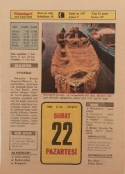 22 Şubat 1982 Takvim Yaprağı - Doğum Günü Hediyesi EFM(N)7691 - Gökçekoleksiyon