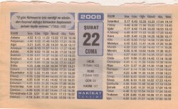 22 Şubat 2008 Takvim Yaprağı EFM(N)5569 - 3
