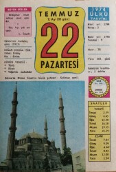 22 Temmuz 1974 Takvim Yaprağı - Doğum Günü Hediyesi EFM(N)9426 - Gökçekoleksiyon