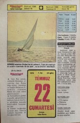 22 Temmuz 1978 Takvim Yaprağı - Doğum Günü Hediyesi EFM(N)9393 - Gökçekoleksiyon