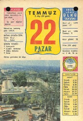 22 Temmuz 1979 Takvim Yaprağı - Doğum Günü Hediyesi EFM(N)11701 - Gökçekoleksiyon