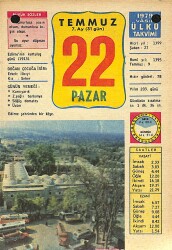 22 Temmuz 1979 Takvim Yaprağı - Doğum Günü Hediyesi EFM(N)12469 - Gökçekoleksiyon