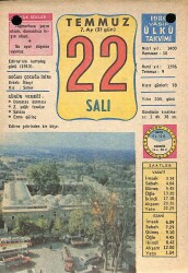 22 Temmuz 1980 Takvim Yaprağı - Doğum Günü Hediyesi EFM(N)9169 - Gökçekoleksiyon